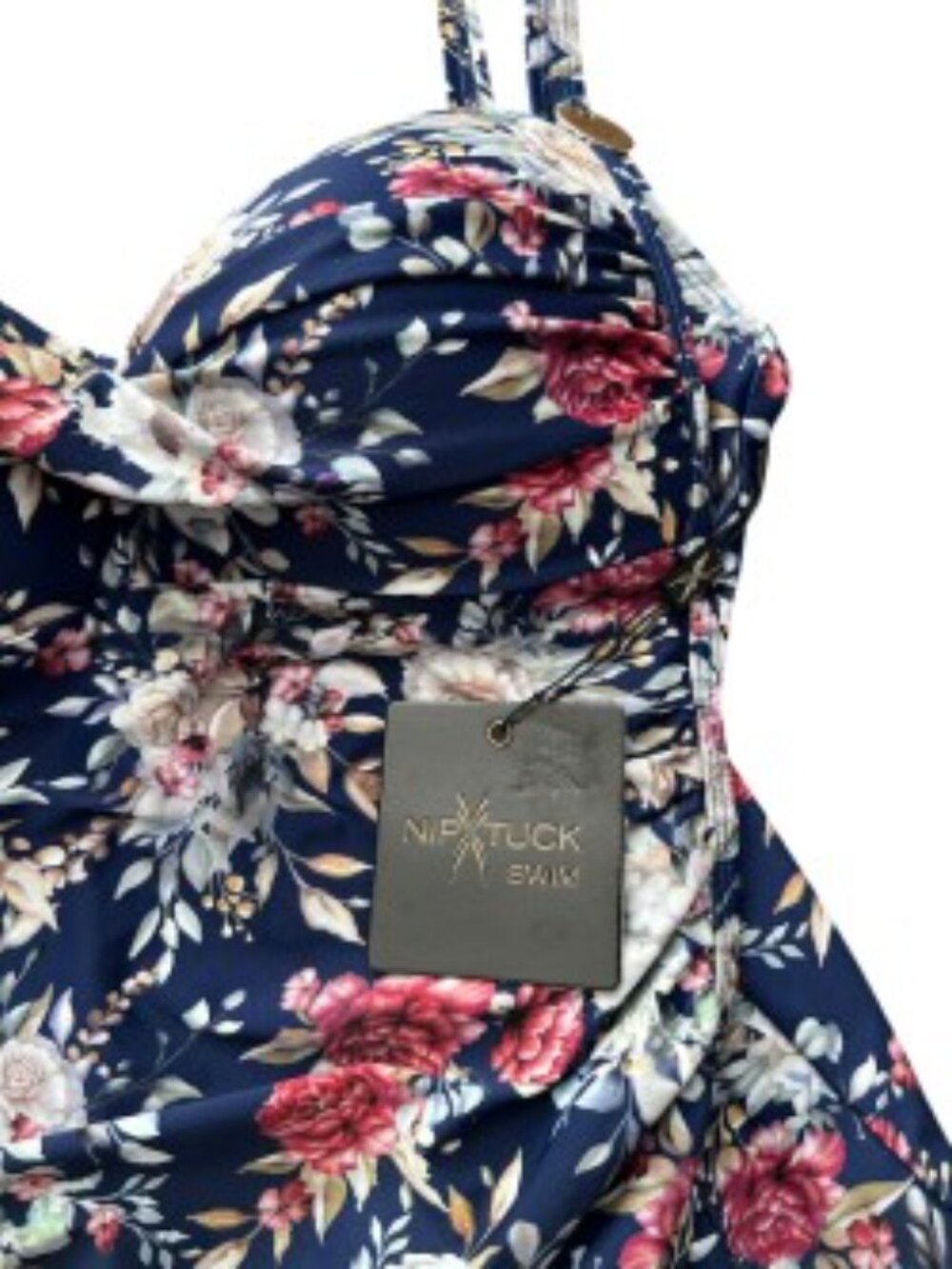 NWT Nip Tuck Navy Floral Interlude Joanne Tankini 10 - Picture 5 of 6